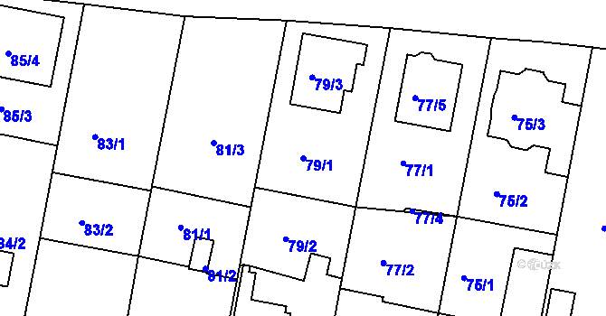 Parcela st. 79/1 v KÚ Horní Měcholupy, Katastrální mapa
