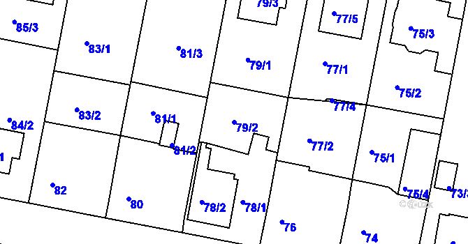 Parcela st. 79/2 v KÚ Horní Měcholupy, Katastrální mapa
