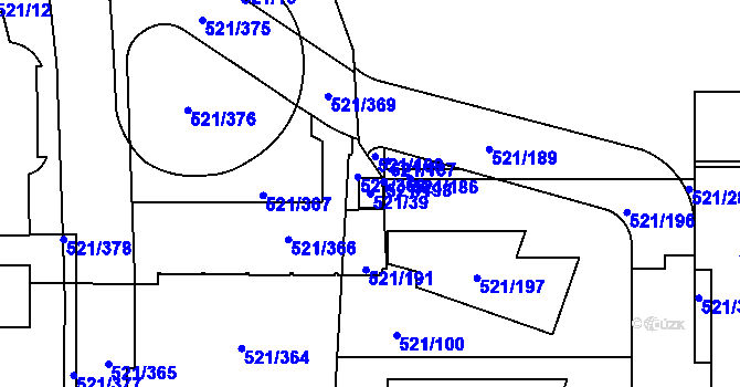 Parcela st. 521/39 v KÚ Horní Měcholupy, Katastrální mapa