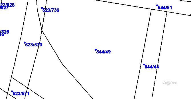 Parcela st. 544/49 v KÚ Horní Měcholupy, Katastrální mapa