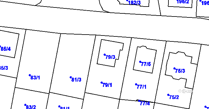 Parcela st. 79/3 v KÚ Horní Měcholupy, Katastrální mapa