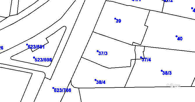 Parcela st. 37/3 v KÚ Horní Měcholupy, Katastrální mapa