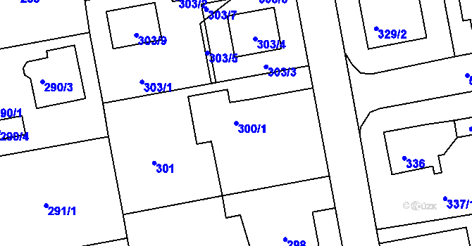 Parcela st. 300/1 v KÚ Horní Měcholupy, Katastrální mapa