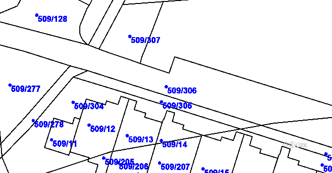 Parcela st. 509/306 v KÚ Horní Měcholupy, Katastrální mapa