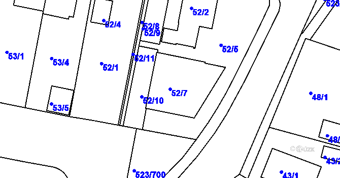 Parcela st. 52/7 v KÚ Horní Měcholupy, Katastrální mapa