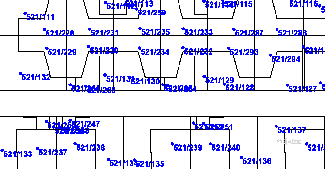 Parcela st. 521/263 v KÚ Horní Měcholupy, Katastrální mapa