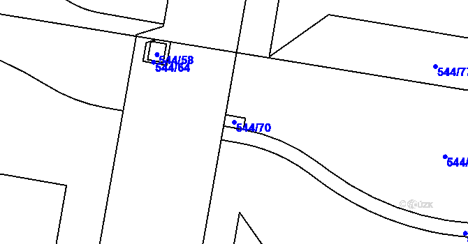 Parcela st. 544/70 v KÚ Horní Měcholupy, Katastrální mapa