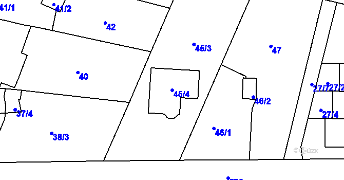 Parcela st. 45/4 v KÚ Horní Měcholupy, Katastrální mapa