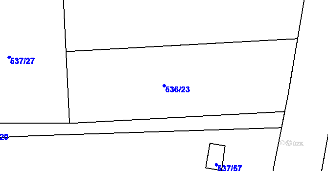 Parcela st. 536/23 v KÚ Horní Měcholupy, Katastrální mapa