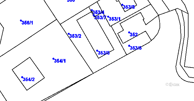 Parcela st. 353/5 v KÚ Horní Měcholupy, Katastrální mapa