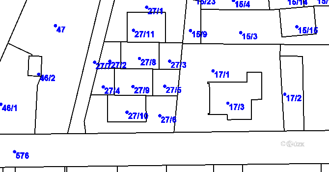 Parcela st. 27/5 v KÚ Horní Měcholupy, Katastrální mapa