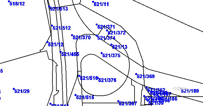 Parcela st. 521/375 v KÚ Horní Měcholupy, Katastrální mapa