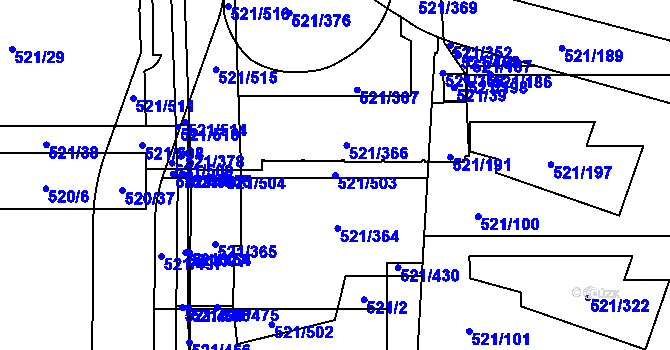 Parcela st. 521/503 v KÚ Horní Měcholupy, Katastrální mapa