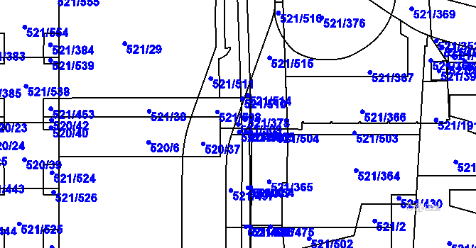 Parcela st. 521/509 v KÚ Horní Měcholupy, Katastrální mapa