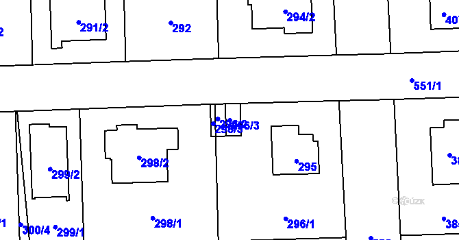 Parcela st. 296/3 v KÚ Petrovice, Katastrální mapa