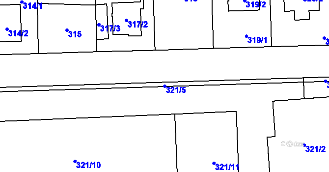 Parcela st. 321/5 v KÚ Petrovice, Katastrální mapa