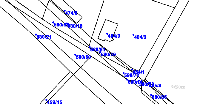 Parcela st. 580/19 v KÚ Petrovice, Katastrální mapa