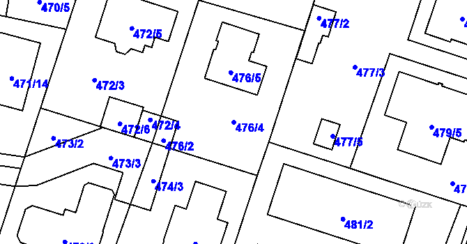 Parcela st. 476/4 v KÚ Petrovice, Katastrální mapa
