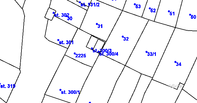 Parcela st. 300/4 v KÚ Prachatice, Katastrální mapa