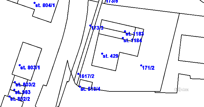 Parcela st. 429 v KÚ Prachatice, Katastrální mapa