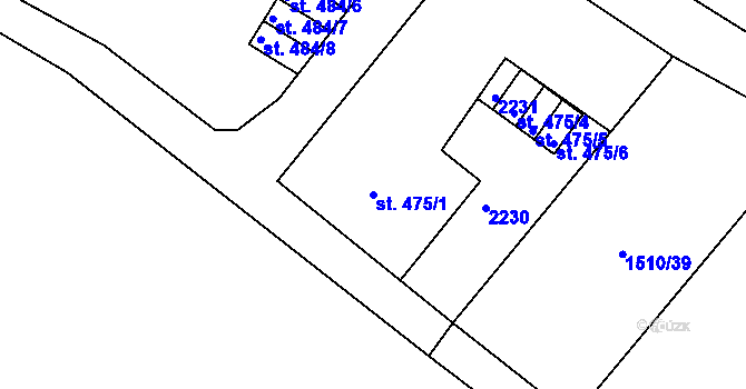 Parcela st. 475/1 v KÚ Prachatice, Katastrální mapa