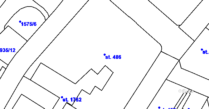 Parcela st. 486 v KÚ Prachatice, Katastrální mapa