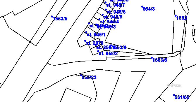 Parcela st. 858/2 v KÚ Prachatice, Katastrální mapa
