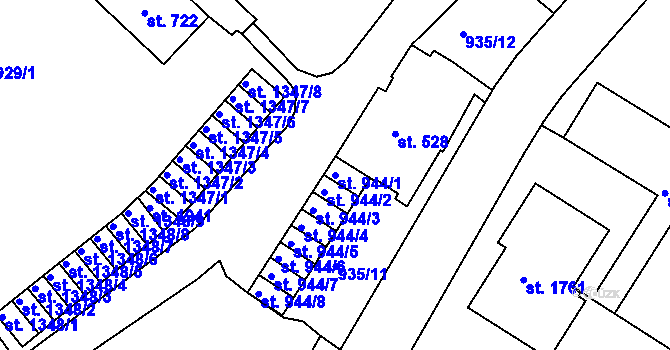 Parcela st. 944/1 v KÚ Prachatice, Katastrální mapa