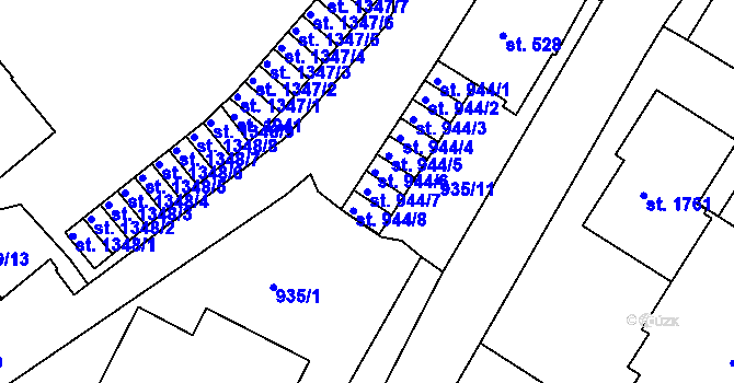 Parcela st. 944/7 v KÚ Prachatice, Katastrální mapa