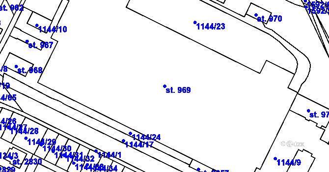 Parcela st. 969 v KÚ Prachatice, Katastrální mapa