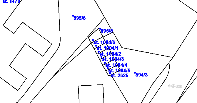 Parcela st. 1004/2 v KÚ Prachatice, Katastrální mapa