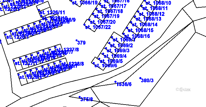 Parcela st. 1069/4 v KÚ Prachatice, Katastrální mapa