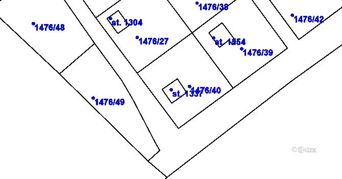 Parcela st. 1337 v KÚ Prachatice, Katastrální mapa
