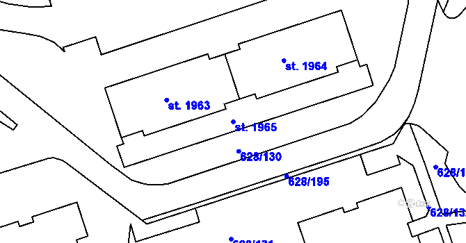 Parcela st. 1965 v KÚ Prachatice, Katastrální mapa