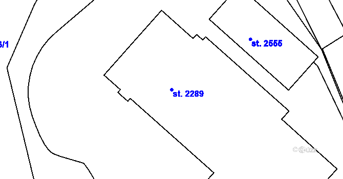 Parcela st. 2289 v KÚ Prachatice, Katastrální mapa