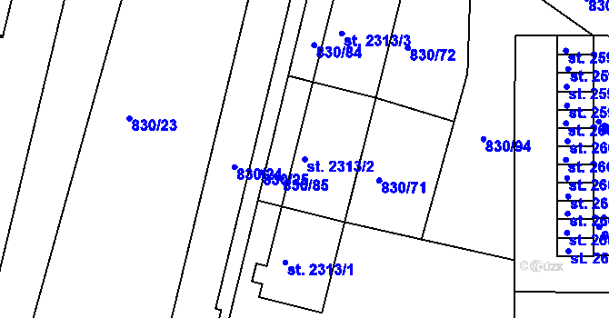 Parcela st. 2313/2 v KÚ Prachatice, Katastrální mapa