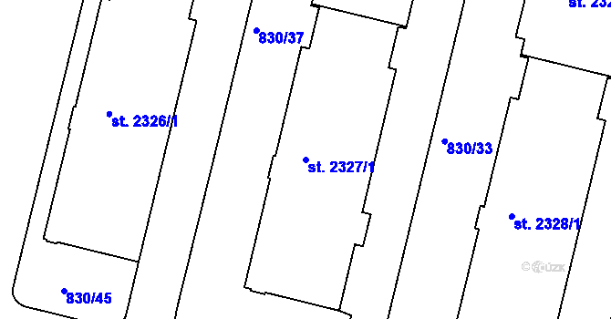 Parcela st. 2327/1 v KÚ Prachatice, Katastrální mapa