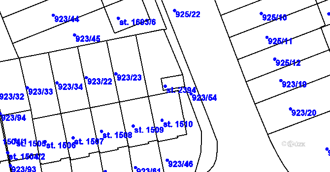 Parcela st. 2394 v KÚ Prachatice, Katastrální mapa