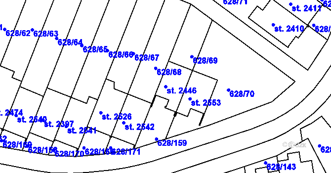 Parcela st. 2446 v KÚ Prachatice, Katastrální mapa