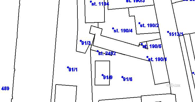 Parcela st. 2492 v KÚ Prachatice, Katastrální mapa