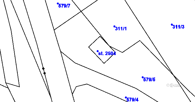 Parcela st. 2504 v KÚ Prachatice, Katastrální mapa