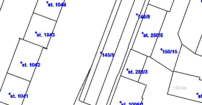 Parcela st. 145/5 v KÚ Prachatice, Katastrální mapa