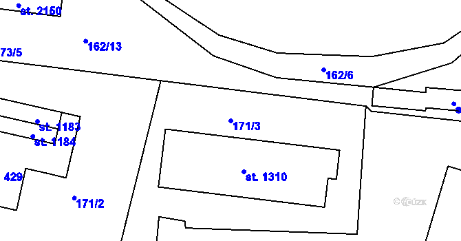 Parcela st. 171/3 v KÚ Prachatice, Katastrální mapa