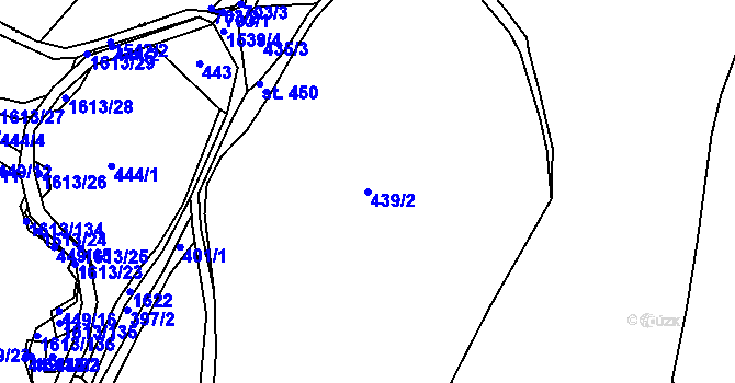Parcela st. 439/2 v KÚ Prachatice, Katastrální mapa