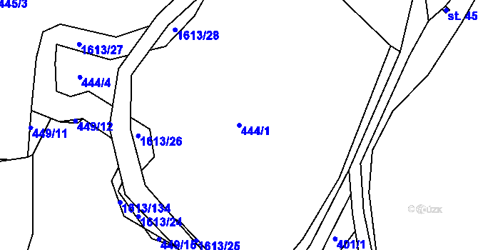Parcela st. 444/1 v KÚ Prachatice, Katastrální mapa