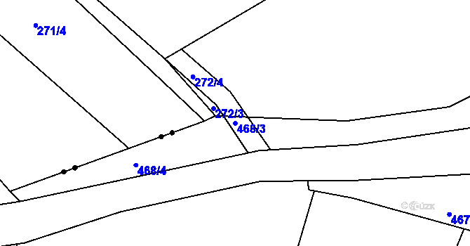 Parcela st. 468/3 v KÚ Prachatice, Katastrální mapa