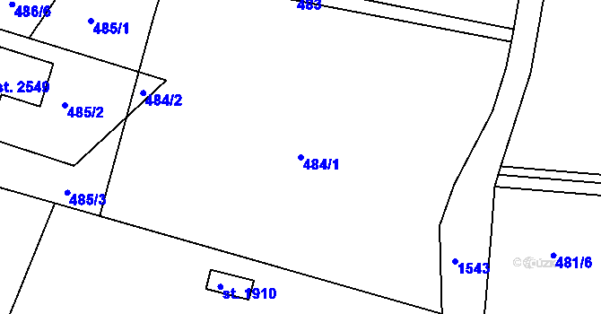 Parcela st. 484/1 v KÚ Prachatice, Katastrální mapa