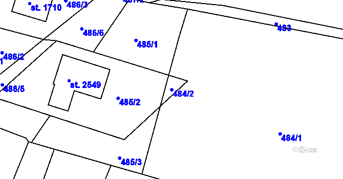 Parcela st. 484/2 v KÚ Prachatice, Katastrální mapa