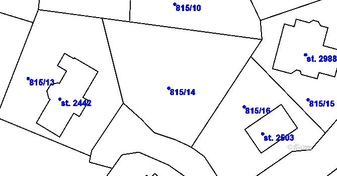Parcela st. 815/14 v KÚ Prachatice, Katastrální mapa