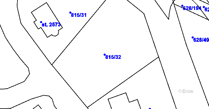 Parcela st. 815/32 v KÚ Prachatice, Katastrální mapa